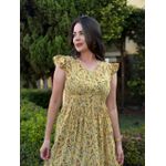 Vestido Carla Amarelo Liberty 