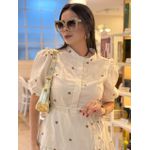 Vestido Ihuly Bege Listrado Corações