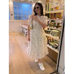 Vestido Ihuly Bege Listrado Corações