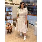 Vestido Ihuly Bege Listrado Corações