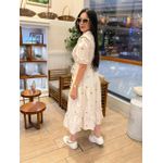 Vestido Ihuly Bege Listrado Corações