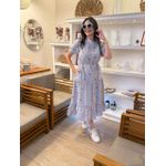 Vestido Ihuly Azul Listrado Corações