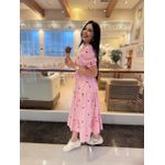 Vestido Ihuly Vermelho Listrado Corações