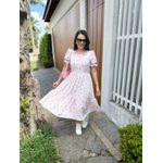 Vestido Poliana Rosa Listrado Corações