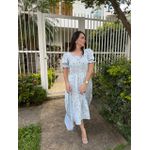 Vestido Poliana Azul listrado Corações