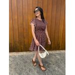 Vestido Maisa Marrom Poá