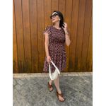 Vestido Maisa Marrom Poá