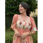 Vestido Rute Salmão Estampado