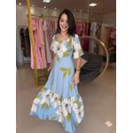Vestido Gabriela Azul Estampado 