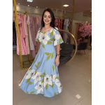 Vestido Gabriela Azul Estampado 