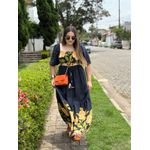 Vestido Rute Azul Marinho estampado