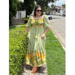 Vestido Rute Verde Oliva Estampado