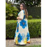 Vestido Rute Estampado Azul e Azul Claro