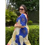 Vestido Rute Estampado Rosa e Azul