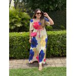 Vestido Rute Estampado Rosa e Azul