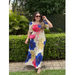 Vestido Rute Estampado Rosa e Azul