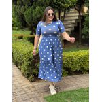 Vestido Cecilia Azul Poá