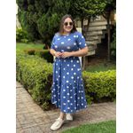 Vestido Cecilia Azul Poá