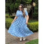Vestido Cecilia Azul Claro Poá