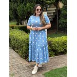 Vestido Cecilia Azul Claro Poá