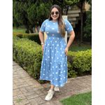 Vestido Cecilia Azul Claro Poá