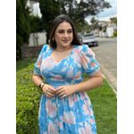Vestido Mariana Azul Tiffany Floral