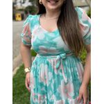 Vestido Mariana Verde Agua Floral