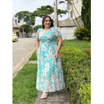 Vestido Mariana Verde Agua Floral