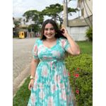 Vestido Mariana Verde Agua Floral