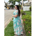 Vestido Mariana Verde Agua Floral