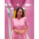 Vestido Flavia Rosa Listrado