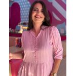 Vestido Flavia Rosa Listrado