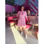 Vestido Flavia Rosa Listrado