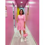 Vestido Flavia Rosa Listrado
