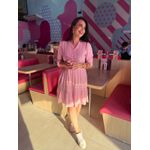 Vestido Flavia Rosa Listrado