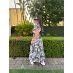 Vestido Catarina Preto Estampa Safari