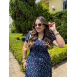 Vestido Rita Azul Marinho Liberty