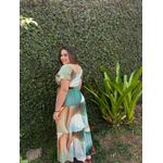 Vestido Luana Verde e Marrom Estampado