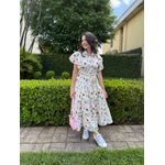 Vestido Catarina Estampado de Conchas Coloridas