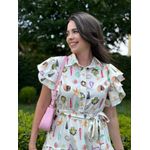 Vestido Catarina Estampado de Conchas Coloridas