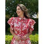 Vestido Catarina Vermelho Estampa Safari