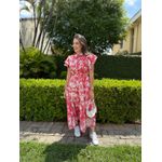 Vestido Catarina Vermelho Estampa Safari