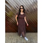 Vestido Luana Marrom Poá