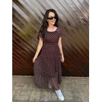 Vestido Luana Marrom Poá