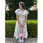 Vestido Catarina Estampado de Conchas Coloridas