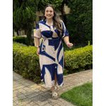 Chemise Edna Off Estampado Azul Marinho