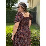 Vestido Alicia Preto Liberty Laranja