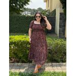 Vestido Alicia Preto Liberty Laranja