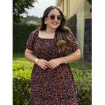 Vestido Alicia Preto Liberty Laranja