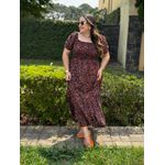 Vestido Alicia Preto Liberty Laranja